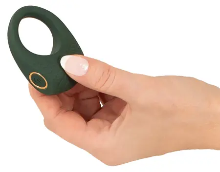 Emerald Love луксозен вибриращ пръстен, 10 режима, USB, черен