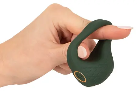 Emerald Love луксозен вибриращ пръстен, 10 режима, USB, черен