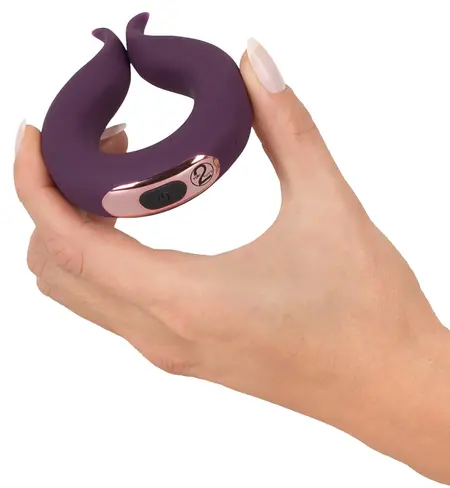 Couples Choice Dual Motor Flexible Intimate Ring Vibrator 8.7cm Black