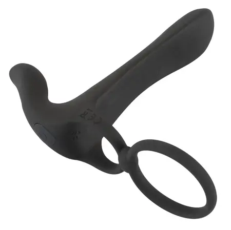 Black Velvets Couples Intimacy Vibrator Dual Ring Waterproof Black