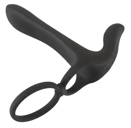 Black Velvets Couples Intimacy Vibrator Dual Ring Waterproof Black