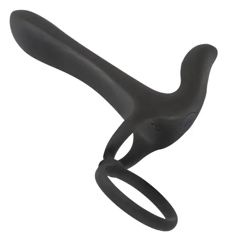 Black Velvets Couples Intimacy Vibrator Dual Ring Waterproof Black