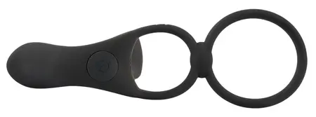 Black Velvets Couples Intimacy Vibrator Dual Ring Waterproof Black