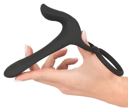 Black Velvets Couples Intimacy Vibrator Dual Ring Waterproof Black