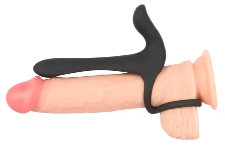 Black Velvets Couples Intimacy Vibrator Dual Ring Waterproof Black