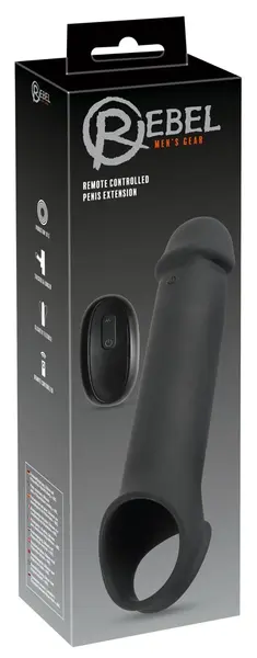 Rebel RC Intimate Extension Sleeve 8cm Vibrating Black Adjustable