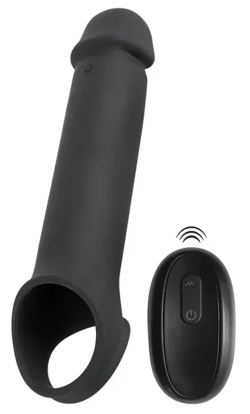Rebel RC Intimate Extension Sleeve 8cm Vibrating Black Adjustable