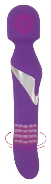 Javida Wand & Pearl Dual-Ended Vibrator Silicone 24cm USB Rechargeable