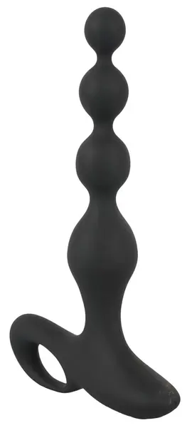 Bad Kitty BV Rechargeable Vibrating Anal Beads Silicone Black 20cm