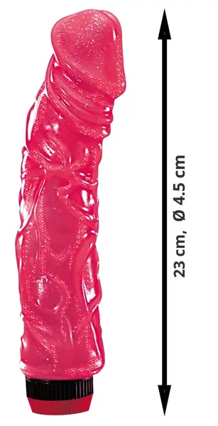 You2Toys Big Jelly Flexible Vibrator, Multi-Speed, Glitter Effect, 23cm