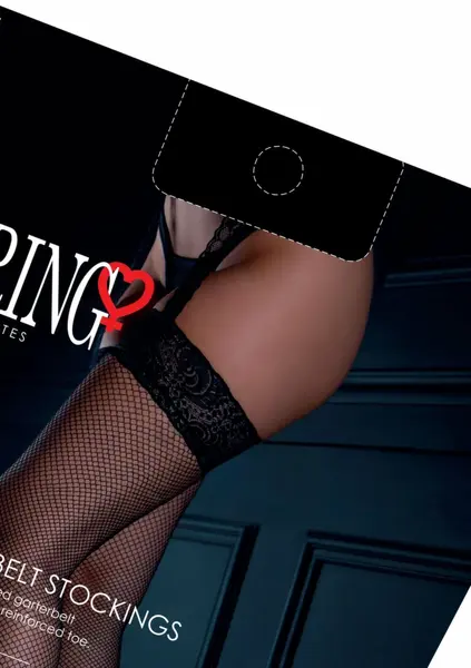 Leg Avenue Fishnet Garterbelt Stockings Floral Lace Black One Size