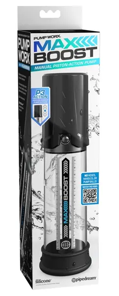 Pump Worx Max Boost Black Manual Vacuum Enhancement System 28.6cm