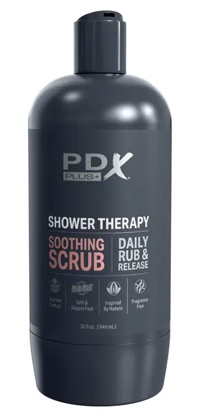 PDX Plug Shower Therapy Soothing Scrub Intimate Device 20.7 cm Tan