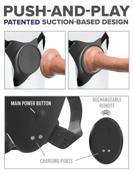 Pipedream Body Dock G-Spot Pro Harness with Vibrating Plate, Adjustable Straps