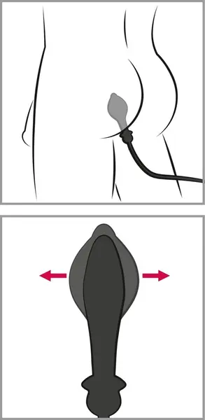 Anal Fantasy Elite Auto-Throb Inflatable Plug, Silicone, Black, 13cm
