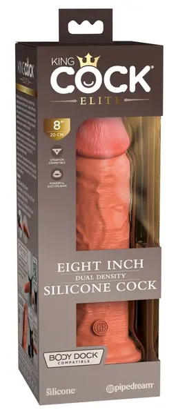 King Cock Elite KCE 8 Dual Density Silicone Model Tan 22 cm
