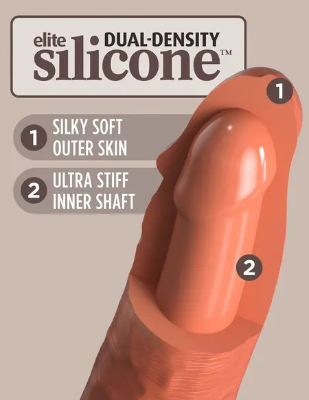 King Cock Elite KCE 8 Dual Density Silicone Model Tan 22 cm