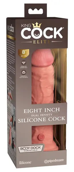 King Cock Elite двуслойно анатомично дилдо, светло, силиконово, 22 см