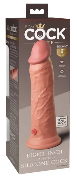 King Cock Elite двуслойно анатомично дилдо, светло, силиконово, 22 см