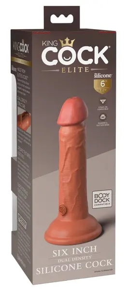 King Cock Elite KCE 6 Tan Dual Density Intimate Machine Silicone 18cm