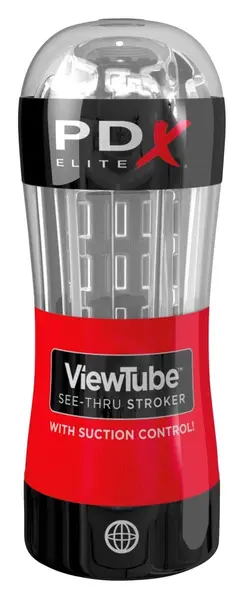Elite ViewTube прозрачен мастурбатор със сваляем ръкав, 18,5 см