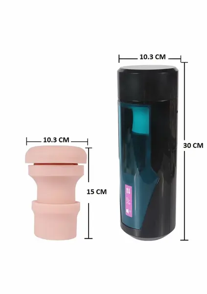 Hismith KlicLok Vibrating Stroker - 9-Mode Thrusting Cup, Black