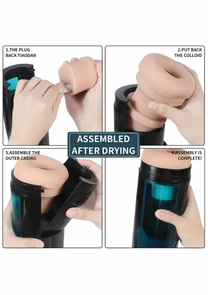 Hismith KlicLok Vibrating Stroker - 9-Mode Thrusting Cup, Black