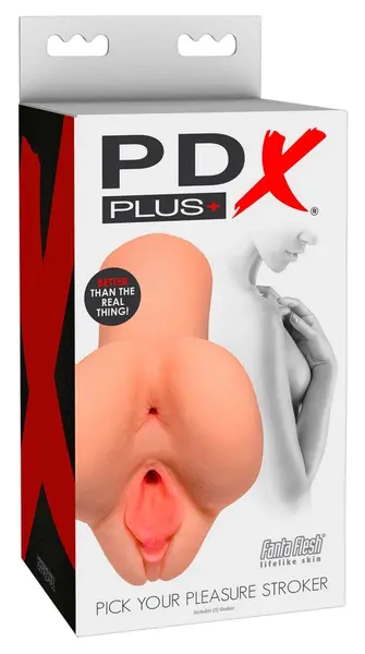 PDX Plus Pick Your Pleasure Dual Intimate Machine, 16.5 cm, Skin-Like TPR