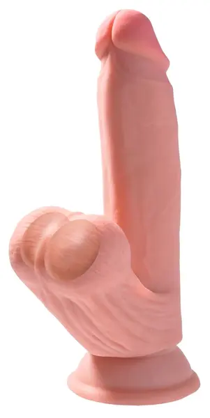 King Cock Plus 7” 3D Fanta Flesh Model with Swinging Anatomical Base, Beige