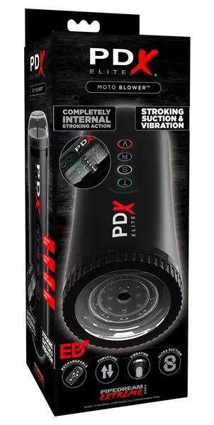 PDX Elite Moto Blower Automatic Intimate Device Black 22.5cm