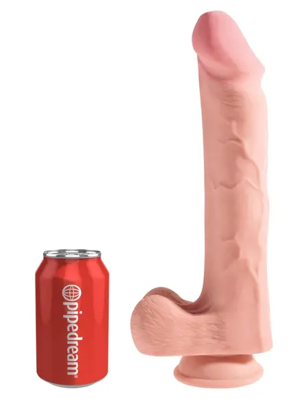 King Cock Plus двуслойно дилдо с вендуза, TPE, 30,5 см