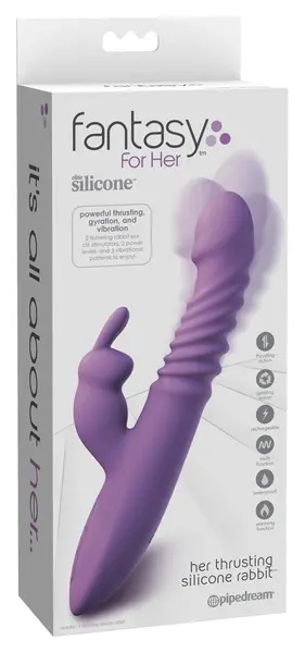 Fifty Shades of Her тласкащ силиконов вибратор зайче, розов, 24 см