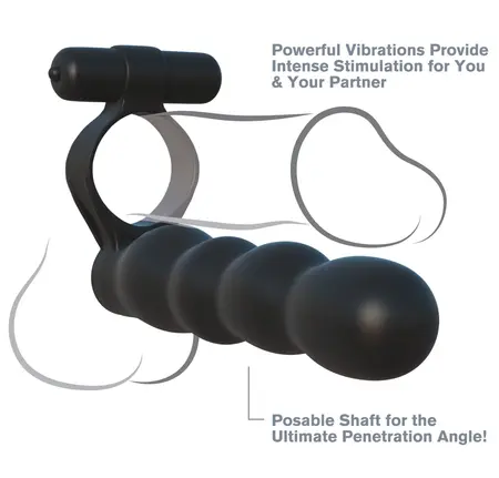 FCR Posable Partner Double Intimate System with Vibro-Bullet, Black