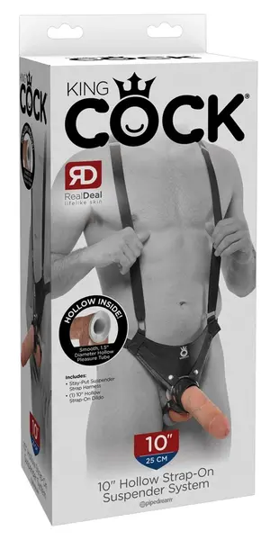King Cock KC10 Hollow Adjustable Harness System Black 20 cm