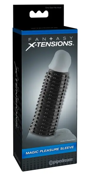 FXTM Pleasure Sleeve Dark - Flexible Textured Intimate Enhancer 13.9 cm