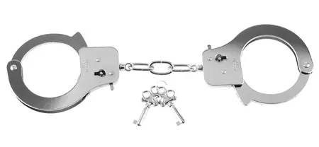 FFS Metal Handcuffs Silver - Adjustable Restraint System, 2 Keys