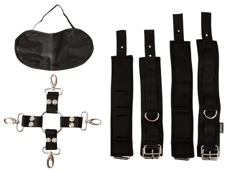 Fetish Fantasy Series Heavy-Duty Adjustable Hogtie Set, Black, Polyamide