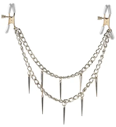 FFS Rock Hard Adjustable Nipple Clamps with Metal Chain 31cm