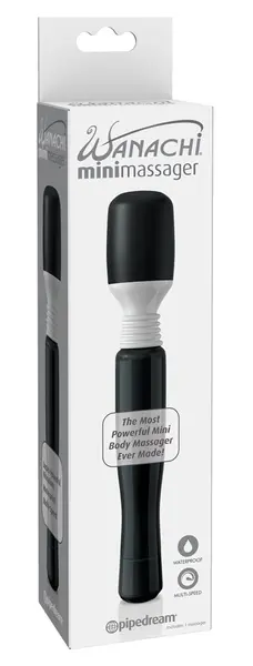 Pipedream Wanachi Mini Massager Black Multi-Speed 21cm Compact Wand