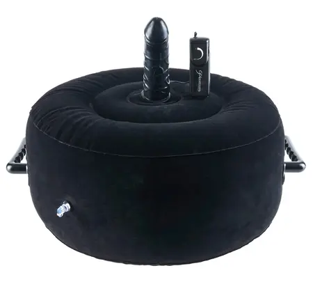 FFS Inflatable Hot Seat Black - Vibrating Intimate Machine, Velvet Cover