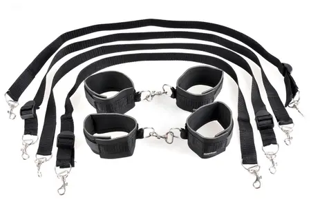 FFS Cuff & Tether Set Black - Adjustable Restraint System