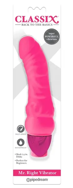 Mr. Right Pink Multi-Speed Vibrating Intimate Device 19cm TPE/ABS