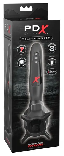 Pipedream PDX Elite Roto-Sucker Vibrating Glans Stimulator 26cm Black