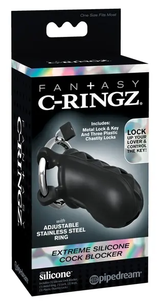 FCR Extreme Silicone Chastity System Adjustable 9.5cm Black