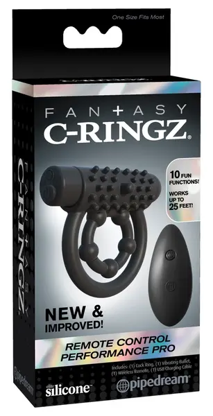 FCR RC Performance Pro Silicone Dual Ring with Remote 10 Modes Black