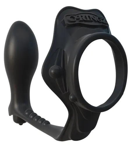 FCR Rock Hard Dual Function Silicone Intimate System Black 4 cm