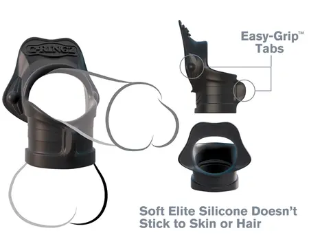 FCR Rock Hard Dual Support Ring Silicone Black 3.8 cm & 3.3 cm