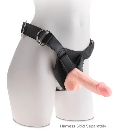 King Cock Plus трислойно дилдо с вендуза, бежово, 19 см