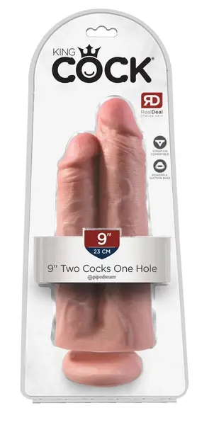 King Cock дилдо с двоен отвор, PVC, бежово, 22,9 см