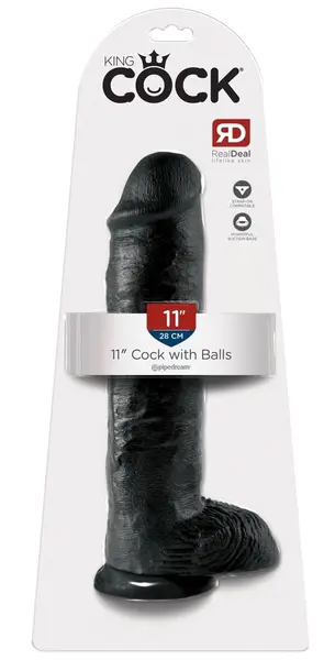 King Cock 28 cm Anatomical Model with Suction Cup Dark PVC